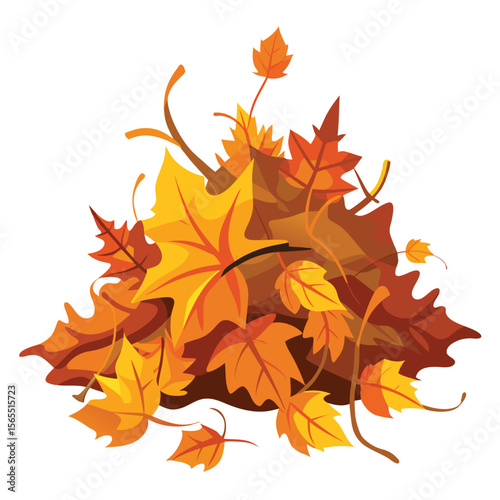 A clump of tangled, dry autumn leaves on a clean white background, perfect for fall and natural themes