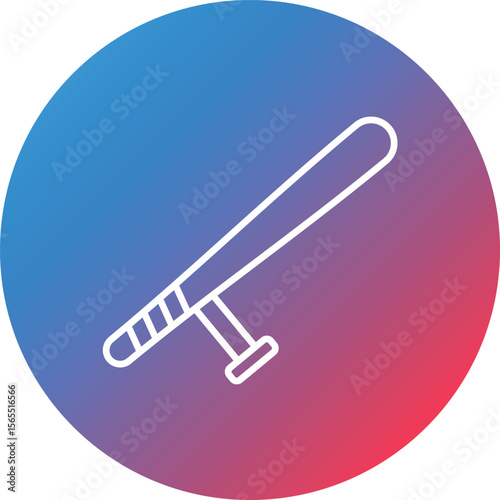 Baton Line Gradient Circle Background Icon