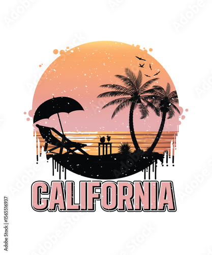 Evening Beach Circle , Summer Tee 