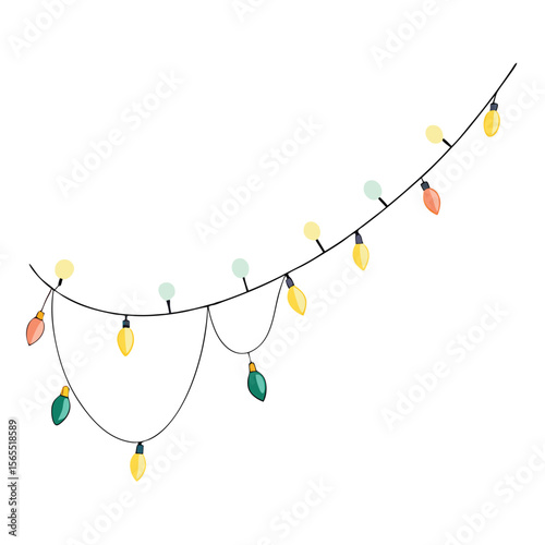 A delicate string of fairy lights softly glowing, creating a warm and enchanting ambiance for various designs