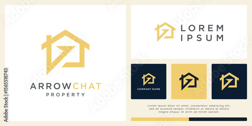 Arrow chat property logo design for consulting company