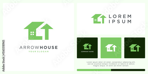 Arrow house logo design template