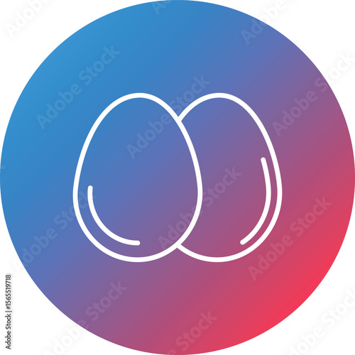 Eggs Line Gradient Circle Background Icon
