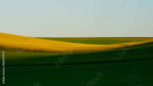 Rural landscape with sweeping colors and fields