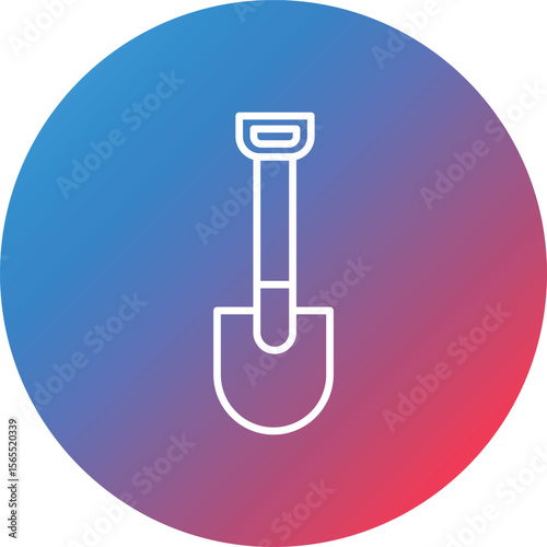 Shovel Line Gradient Circle Background Icon