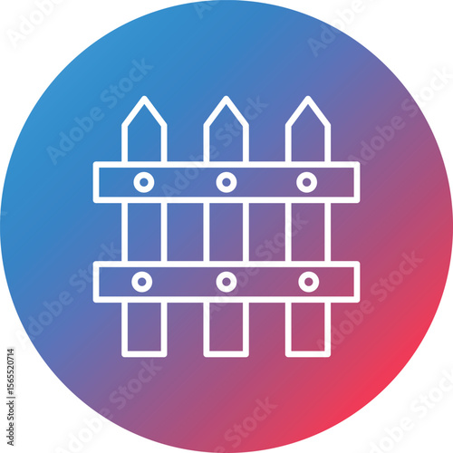Fence Line Gradient Circle Background Icon