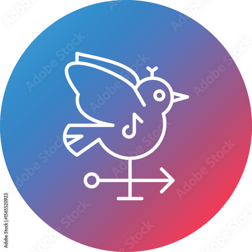 Weathercock Line Gradient Circle Background Icon