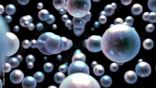 Wallpaper Mural A cluster of iridescent spheres floating in a dark, abstract space, creating a sense of depth and dimension. Torontodigital.ca