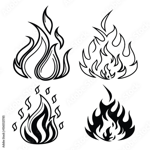 Fiery Flames A Collection of Hand-Drawn Fire Illustrations