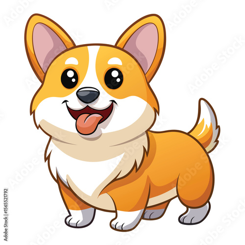 A happy-go-lucky Corgi with its tongue out, radiating playful joy and friendly charm.