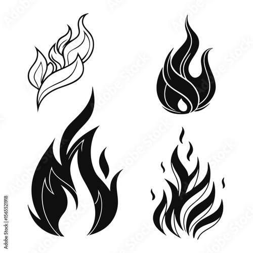 Fiery Flames A Collection of Abstract Fire Illustrations