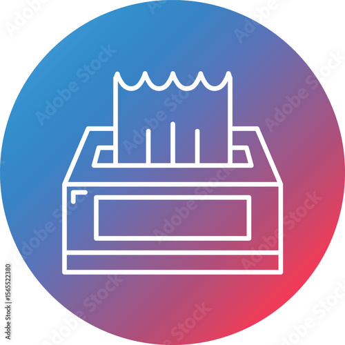 Tissue Box Line Gradient Circle Background Icon