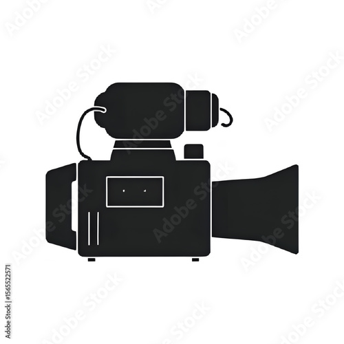 Professional video camera camcorder broadcasting equipment black silhouette