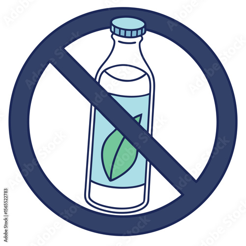 No Milk Bottle Icon with Prohibition Sign vector