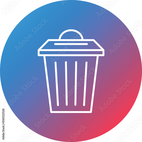 Garbage Cleaning Line Gradient Circle Background Icon