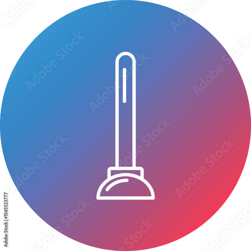 Plunger Line Gradient Circle Background Icon