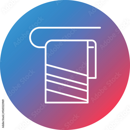 Towel Line Gradient Circle Background Icon
