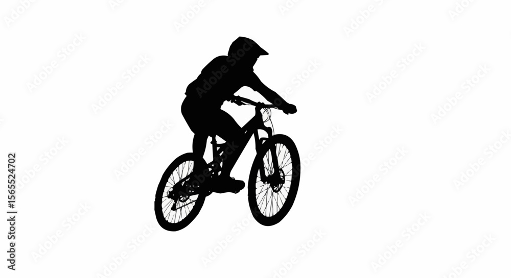 Mountain Biker Jumping Silhouette Vector – Extreme Sport, Trail Adventure, and Outdoor Cycling Concepts Mountain Biker Jumping Silhouette Vector – Extreme Sport, Trail Adventure, and Outdoor Cycling Concepts