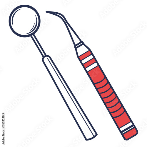 Dental Tools Vector Illustration dentist mirror