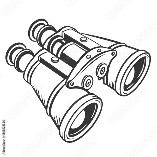 binoculars on white background