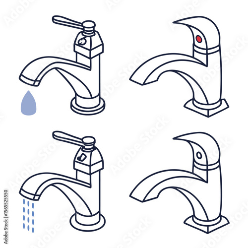 vector illustration of  taps