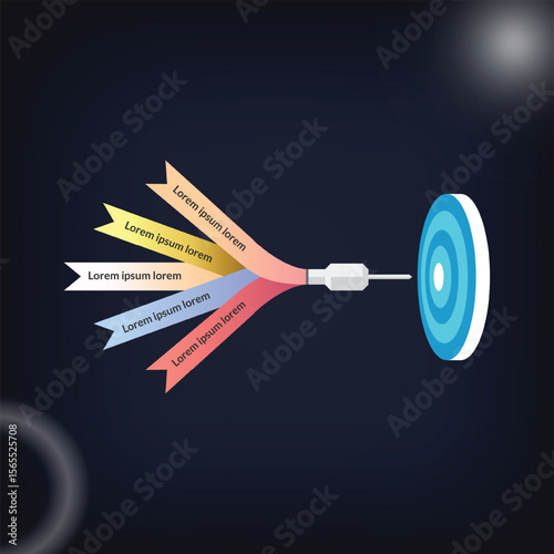 Dart concept social media creative design template with dark background