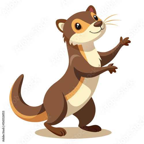 A playful ferret doing a "weasel war dance," capturing its energetic and quirky movements.