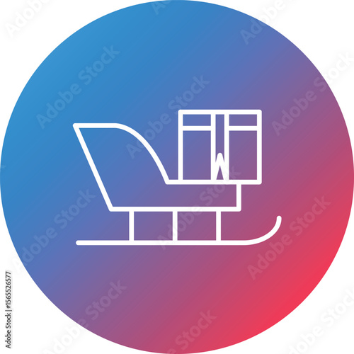 Sleigh Line Gradient Circle Background Icon