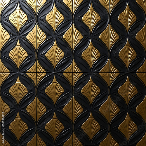 Black and Gold Art Deco Wall Panel