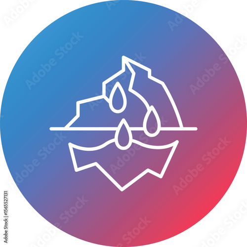Iceberg Line Gradient Circle Background Icon