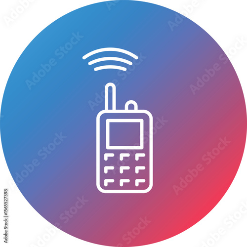 Walkie Talkie Line Gradient Circle Background Icon