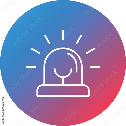 Siren Line Gradient Circle Background Icon