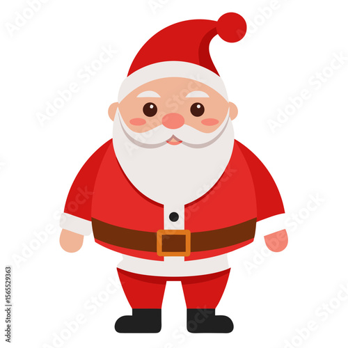 cartoon santa claus on transparent background vector art