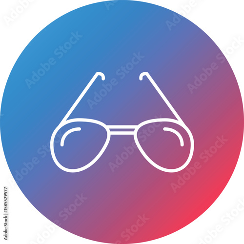Sunglasses Line Gradient Circle Background Icon