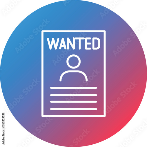 Wanted Line Gradient Circle Background Icon