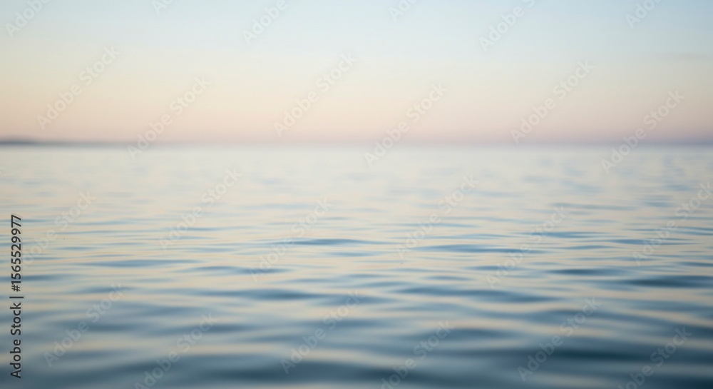 Obraz premium Gentle ocean waves with a serene, pastel-colored sky during the golden hour. Peaceful vibes