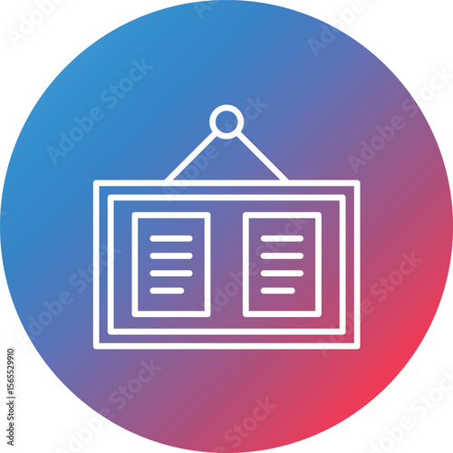 Pinboard Line Gradient Circle Background Icon
