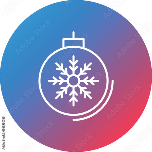 Bauble Line Gradient Circle Background Icon
