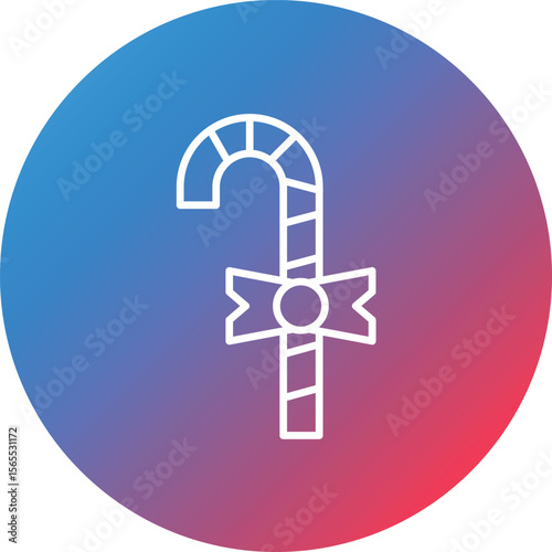 Candy Cane Line Gradient Circle Background Icon