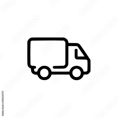 Delivery truck illustration for logistics concept in minimalistic style