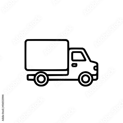 Delivery truck illustration for logistics concept in minimalistic style