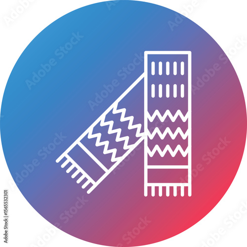 Scarf Line Gradient Circle Background Icon