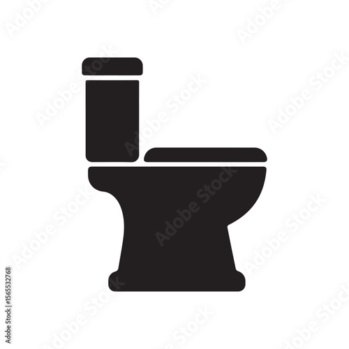 Simple Toilet Icon Vector silhouette Illustration	
