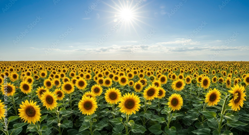 Obraz premium Sunny sunflower field