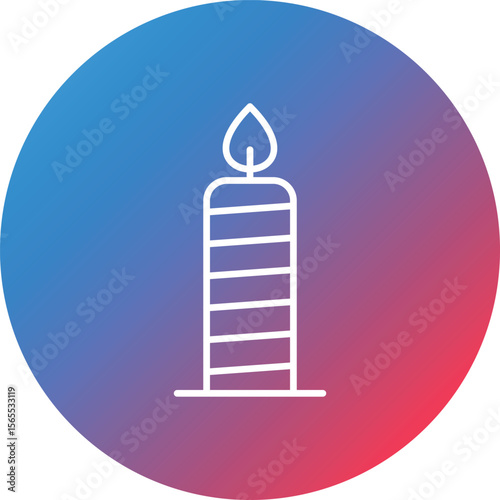 Candle Line Gradient Circle Background Icon