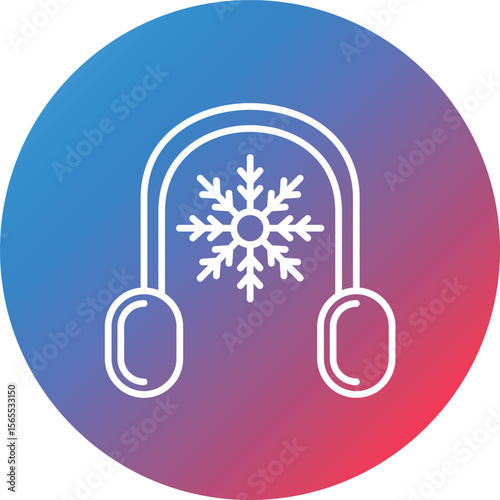 Earmuffs Line Gradient Circle Background Icon