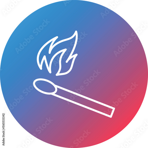 Matches Line Gradient Circle Background Icon