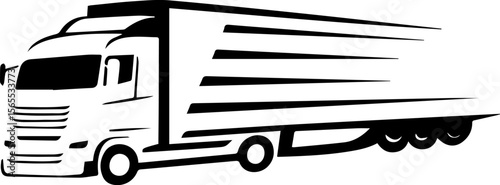 Delivery Truck Silhouette Vector Cargo Vehicle Side View