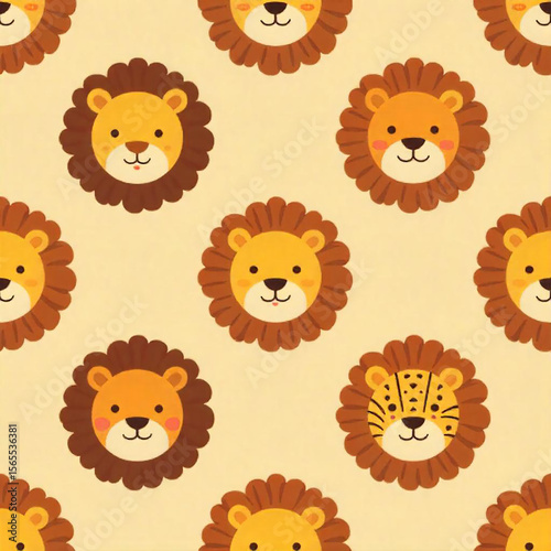 vector seamless pattern with funny animals