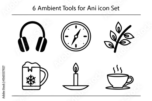 Ambient tools icons isolated on white background